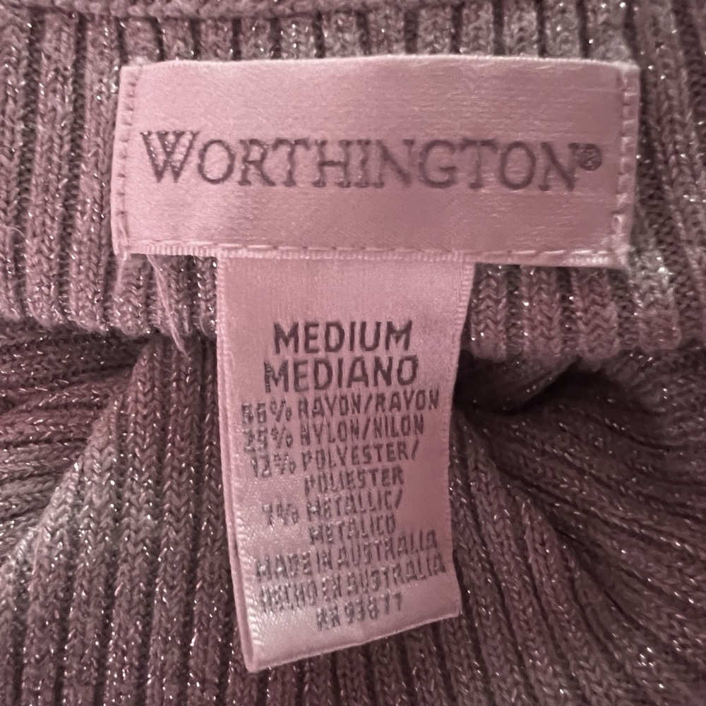 Vintage Grey sparkling ribbed turtleneck sweater - Picture 3 of 3